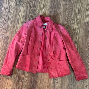 Coldwater Creek Vibrant Red Leather vintage Jacket